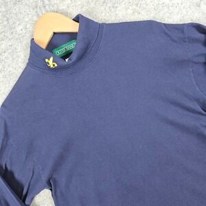 Outer Banks Mens Size M Blue Long Sleeve Turtleneck Fleur de Lis Shirt Boy Scout